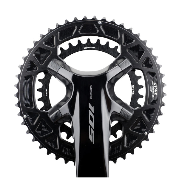 Stone 110bcd Round Double Chainring for Shimano 12 speed