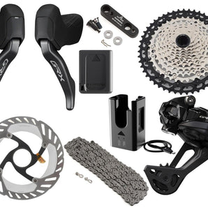 Shimano GRX RX827 Di2 Groupset (Black) (1 x 12 Speed) (Disc Brake)